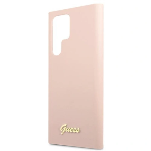 Kup Etui Guess GUHCS22LLSLMGPP Samsung Galaxy S22 Ultra różowy/pink hardcase Silicone Script Metal Logo - GUE1587PNK - {ean13} - Sklep Home Screen