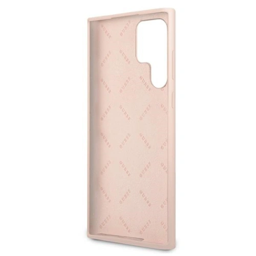 Kup Etui Guess GUHCS22LLSLMGPP Samsung Galaxy S22 Ultra różowy/pink hardcase Silicone Script Metal Logo - GUE1587PNK - {ean13} - Sklep Home Screen