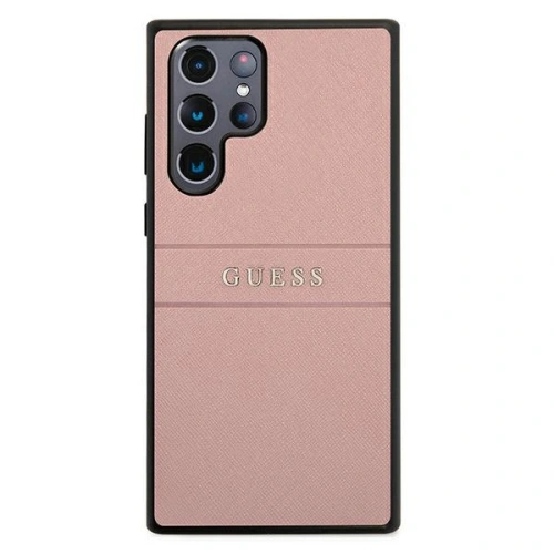 Buy Guess GUHCS22LPSASBPI Samsung Galaxy S22 Ultra pink Saffiano Stripe - GUE1589PNK - {ean13} - Home Screen Store Europe