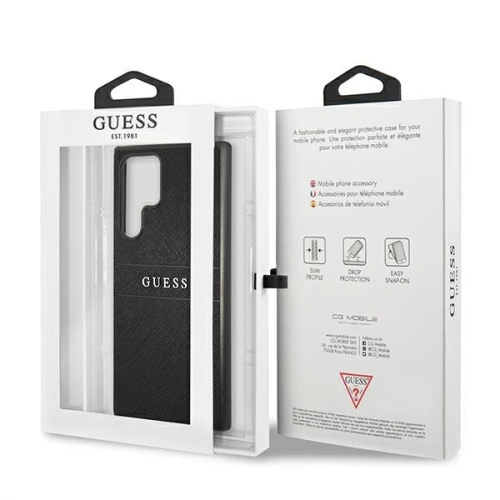 Kup Etui Guess GUHCS22LPSASBBK Samsung Galaxy S22 Ultra fekete/színes Saffiano Stripe - GUE1588BLK - {ean13} - Sklep Home Screen