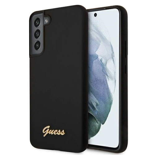 Buy Guess GUHCS22MLSLMGBK Samsung Galaxy S22+ Plus black hardcase Silicone Script Metal Logo - GUE1592BLK - {ean13} - Home Screen Store Europe