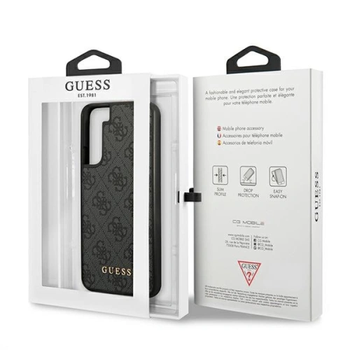 Kup Case Guess GUHCS22MG4GFGR Samsung Galaxy S22+ Plus grau/grey Hartschale 4G Metall Gold-Logo - GUE1591GRY - {ean13} - Sklep Home Screen