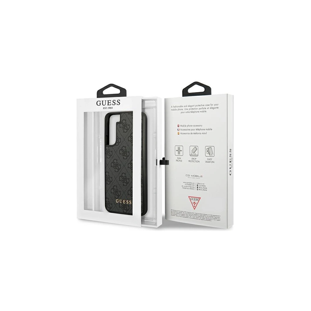 homescreen.pl - Etui Guess GUHCS22MG4GFGR Samsung Galaxy S22+ Plus szary/grey hard case 4G Metal Gold Logo