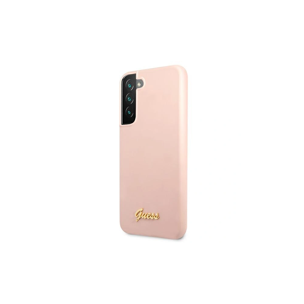 homescreen.pl - Etui Guess GUHCS22MLSLMGPP Samsung Galaxy S22+ Plus różowy/pink hardcase Silicone Script Metal Logo