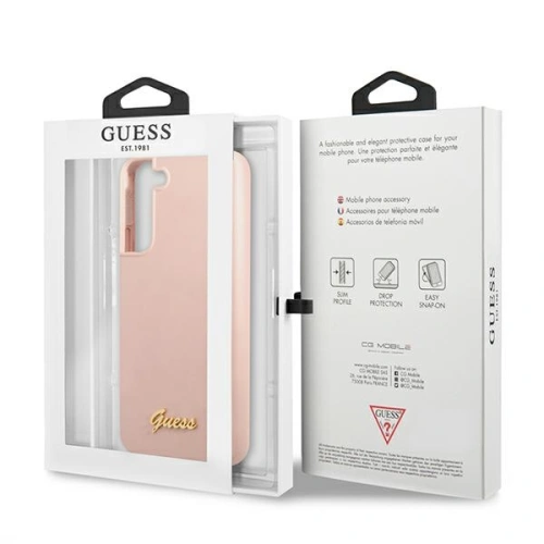 Buy Guess GUHCS22MLSLMGPP Samsung Galaxy S22+ Plus pink hardcase Silicone Script Metal Logo - GUE1593PNK - {ean13} - Home Screen Store Europe