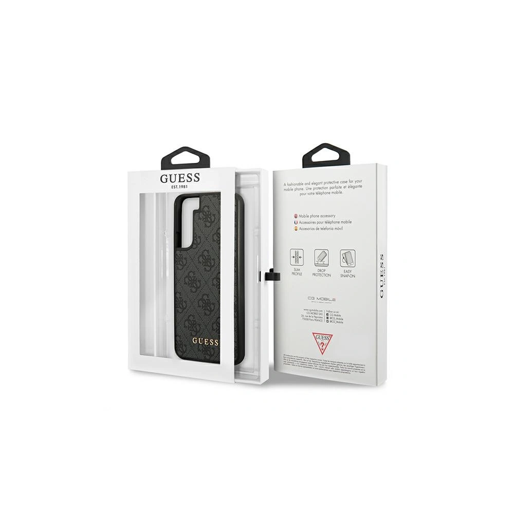 homescreen.pl - Etui Guess GUHCS22SG4GFGR Samsung Galaxy S22 szary/grey hard case 4G Metal Gold Logo