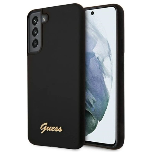 Kup Case Guess GUHCS22SLSLMGBK Samsung Galaxy S22 schwarz/black hardcase Silikon Script Metall-Logo - GUE1598BLK - {ean13} - Sklep Home Screen