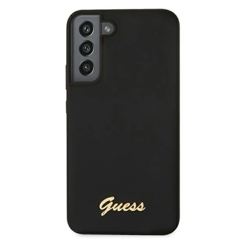 Kup Case Guess GUHCS22SLSLMGBK Samsung Galaxy S22 schwarz/black hardcase Silikon Script Metall-Logo - GUE1598BLK - {ean13} - Sklep Home Screen
