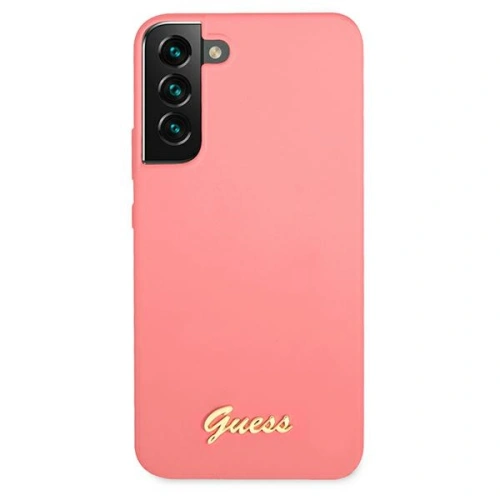 Kup Case Guess GUHCS22SLSLMGFU Samsung Galaxy S22 fuchsia Hartschale Silikon Schrift Metall-Logo - GUE1599FHS - {ean13} - Sklep Home Screen