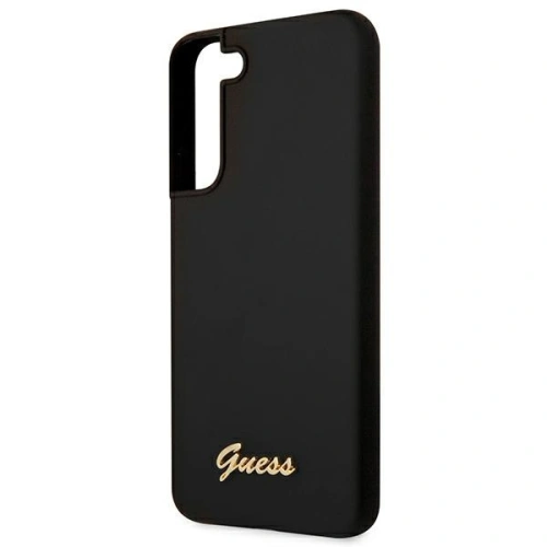 Kup Case Guess GUHCS22SLSLMGBK Samsung Galaxy S22 schwarz/black hardcase Silikon Script Metall-Logo - GUE1598BLK - {ean13} - Sklep Home Screen