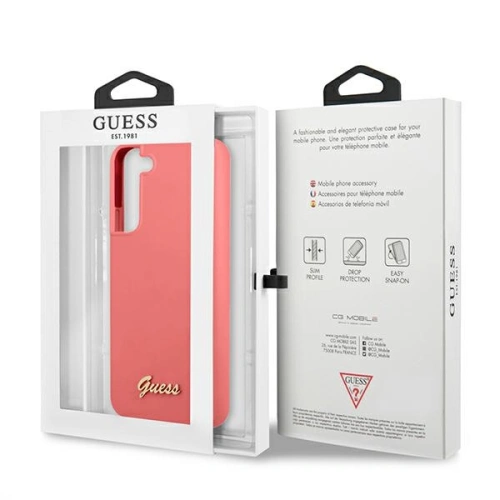 Kup Case Guess GUHCS22SLSLMGFU Samsung Galaxy S22 fuchsia Hartschale Silikon Schrift Metall-Logo - GUE1599FHS - {ean13} - Sklep Home Screen