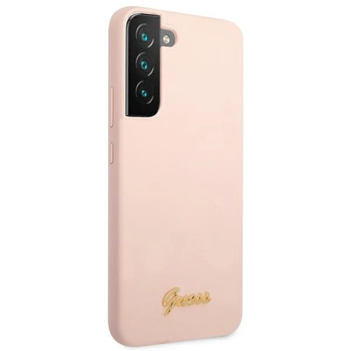 Kup Case Guess GUHCS22SLSLMGPP Samsung Galaxy S22 rosa/pink Hardcase Silikon Script Metall-Logo - GUE1601PNK - {ean13} - Sklep Home Screen