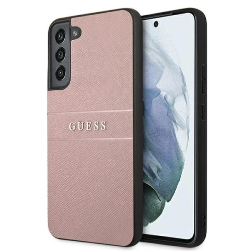 Kup Etui Guess GUHCS22SPSASBPI Samsung Galaxy S22 różowy/pink Saffiano Stripe - GUE1603PNK - {ean13} - Sklep Home Screen
