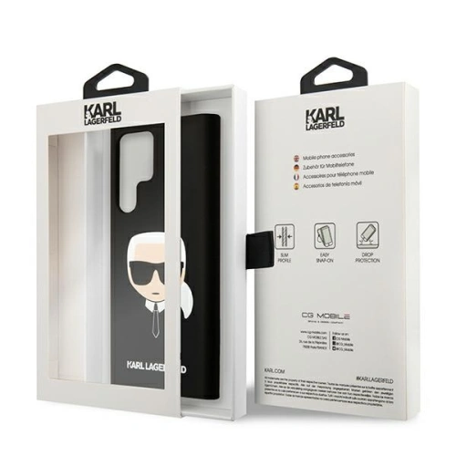 Buy Karl Lagerfeld KLHCS22LSLKHBK Samsung Galaxy S22 Ultra black hardcase Silicone Karl`s Head - KLD824BLK - {ean13} - Home Screen Store Europe