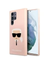 homescreen.pl - Etui Karl Lagerfeld KLHCS22LSLKHPI Samsung Galaxy S22 Ultra rożowy/pink hardcase Silicone Karl`s Head