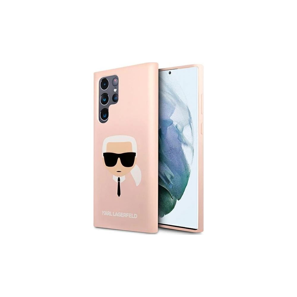 homescreen.pl - Etui Karl Lagerfeld KLHCS22LSLKHPI Samsung Galaxy S22 Ultra rożowy/pink hardcase Silicone Karl`s Head