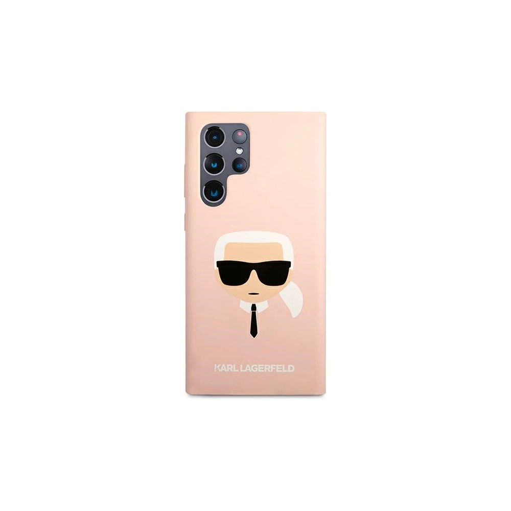homescreen.pl - Etui Karl Lagerfeld KLHCS22LSLKHPI Samsung Galaxy S22 Ultra rożowy/pink hardcase Silicone Karl`s Head