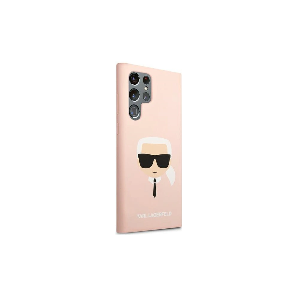 homescreen.pl - Etui Karl Lagerfeld KLHCS22LSLKHPI Samsung Galaxy S22 Ultra rożowy/pink hardcase Silicone Karl`s Head