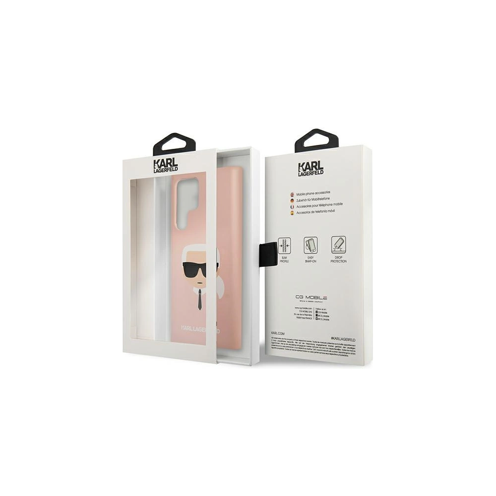 homescreen.pl - Etui Karl Lagerfeld KLHCS22LSLKHPI Samsung Galaxy S22 Ultra rożowy/pink hardcase Silicone Karl`s Head