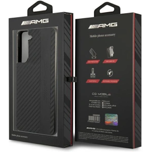 Mercedes AMG AMHCS21FESBLSCA Samsung Galaxy S21 FE black hardcase Carbon Stripe&Embossed