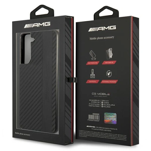 Kup Etui Mercedes AMG AMHCS21FESBLSCA Samsung Galaxy S21 FE czarny/black hardcase Carbon Stripe&Embossed - MRS035BLK - {ean13} - Sklep Home Screen