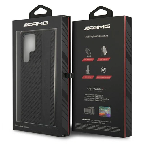 Kup Etui Mercedes AMG AMHCS22LBLSCA Samsung Galaxy S22 Ultra fekete/black hardcase Carbon Stripe&Embossed - MRS037BLK - {ean13} - Sklep Home Screen