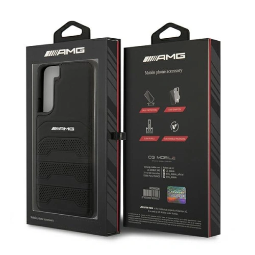Kup Etui Mercedes AMG AMHCS22MGSEBK Samsung Galaxy S22+ Plus negru/black hardcase din piele cu linii debossate - MRS040BLK - {ean13} - Sklep Home Screen