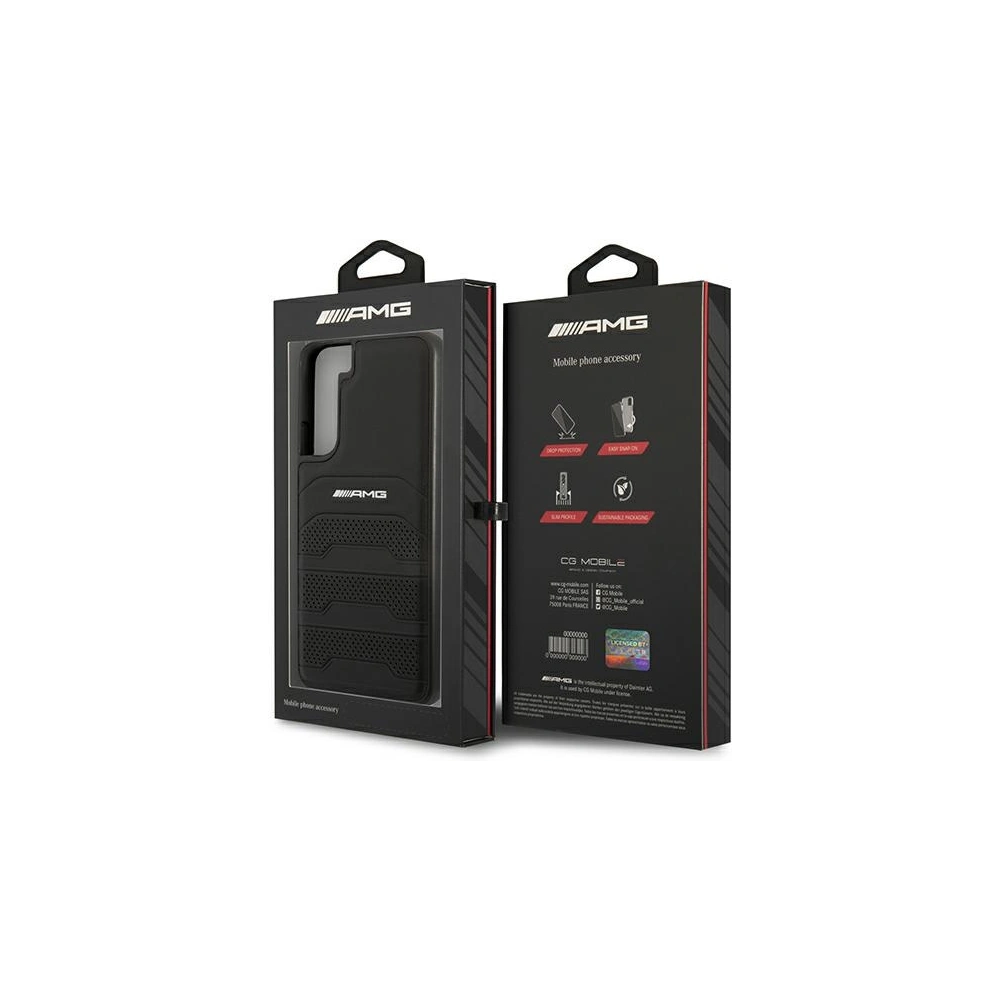 homescreen.pl - Etui Mercedes AMG AMHCS22MGSEBK Samsung Galaxy S22+ Plus czarny/black hardcase Leather Debossed Lines