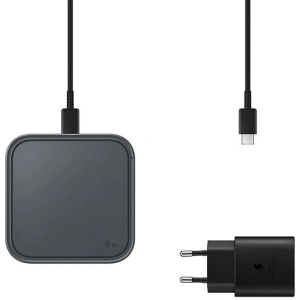 Ładowarka indukcyjna Samsung EP-P2400TB Fast Charger 15W + ładowarka sieciowa ciemno szary/dark gray