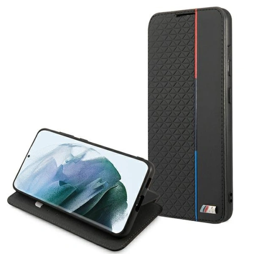 Kup Etui BMW BMBKS21FETRTBK Samsung Galaxy S21 FE fekete/black könyvtok M Collection Triangles - BMW282BLK - {ean13} - Sklep Home Screen