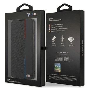 Kup Etui BMW BMBKS21FETRTBK Samsung Galaxy S21 FE czarny/black bookcase M Collection Triangles - BMW282BLK - {ean13} - Sklep Home Screen
