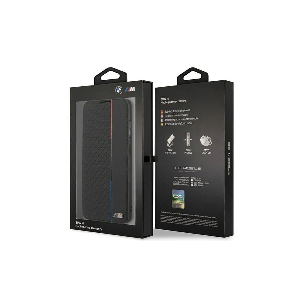 Etui BMW BMBKS21FETRTBK Samsung Galaxy S21 FE czarny/black bookcase M Collection Triangles