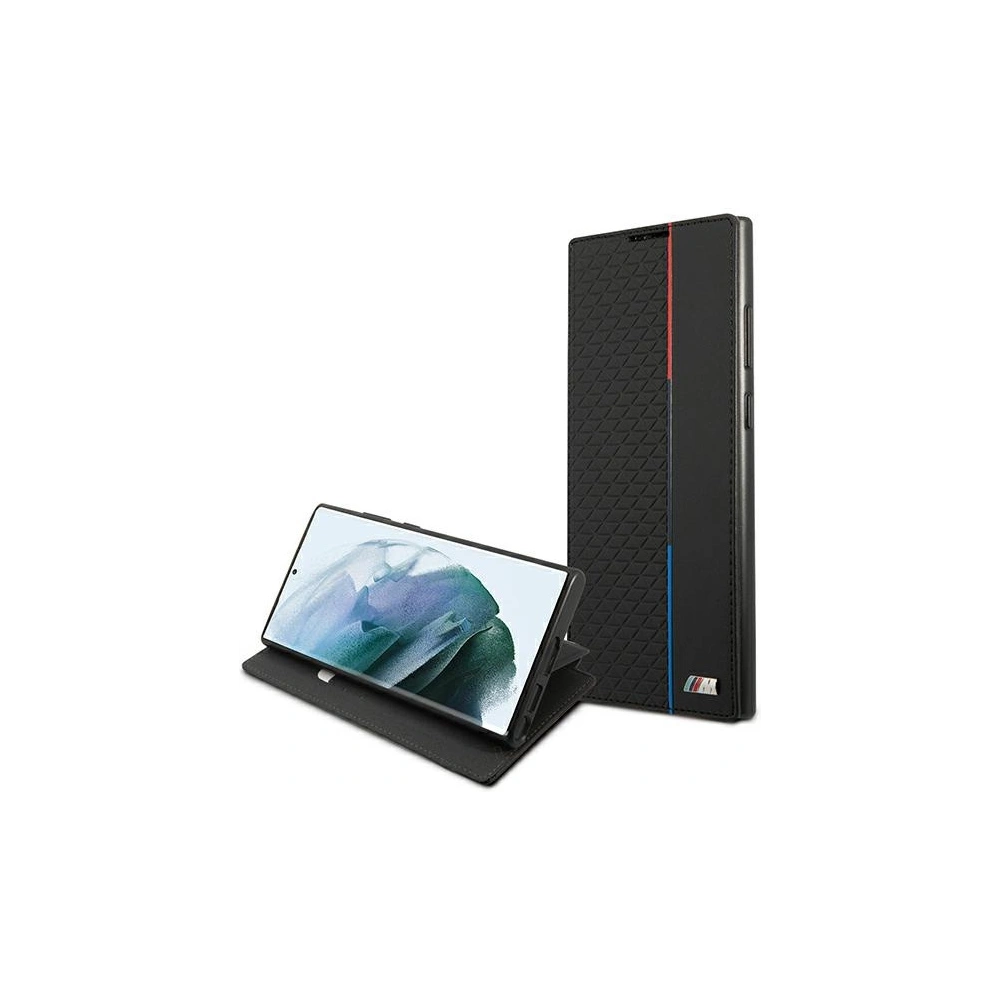 homescreen.pl - Etui BMW BMBKS22LTRTBK Samsung Galaxy S22 Ultra czarny/black bookcase M Collection Triangles