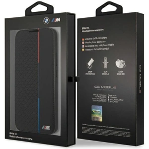 homescreen.pl - Etui BMW BMBKS22MTRTBK Samsung Galaxy S22+ Plus czarny/black bookcase M Collection Triangles