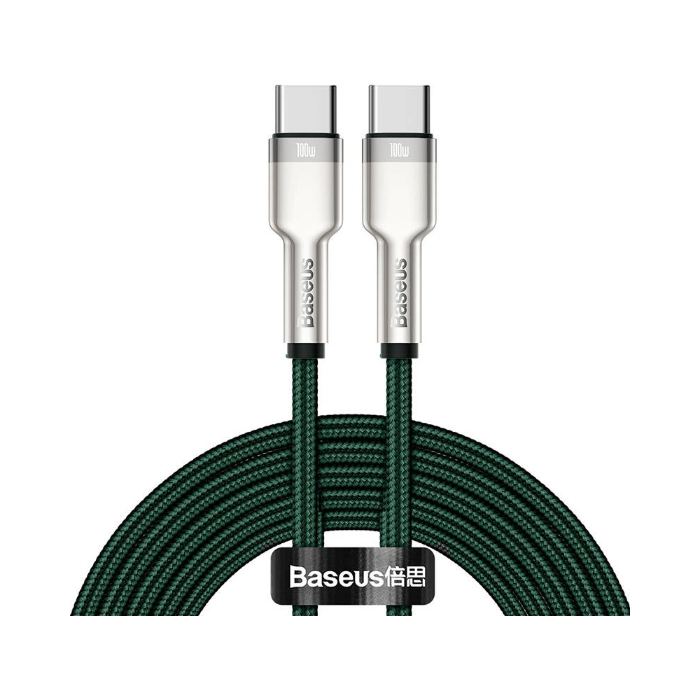 Kabel USB-C do USB-C Baseus Cafule, 100W, 1m (zielony)