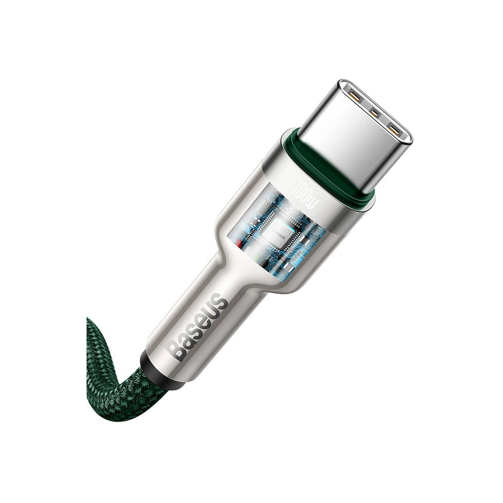 Kabel USB-C do USB-C Baseus Cafule, 100W, 1m (zielony)