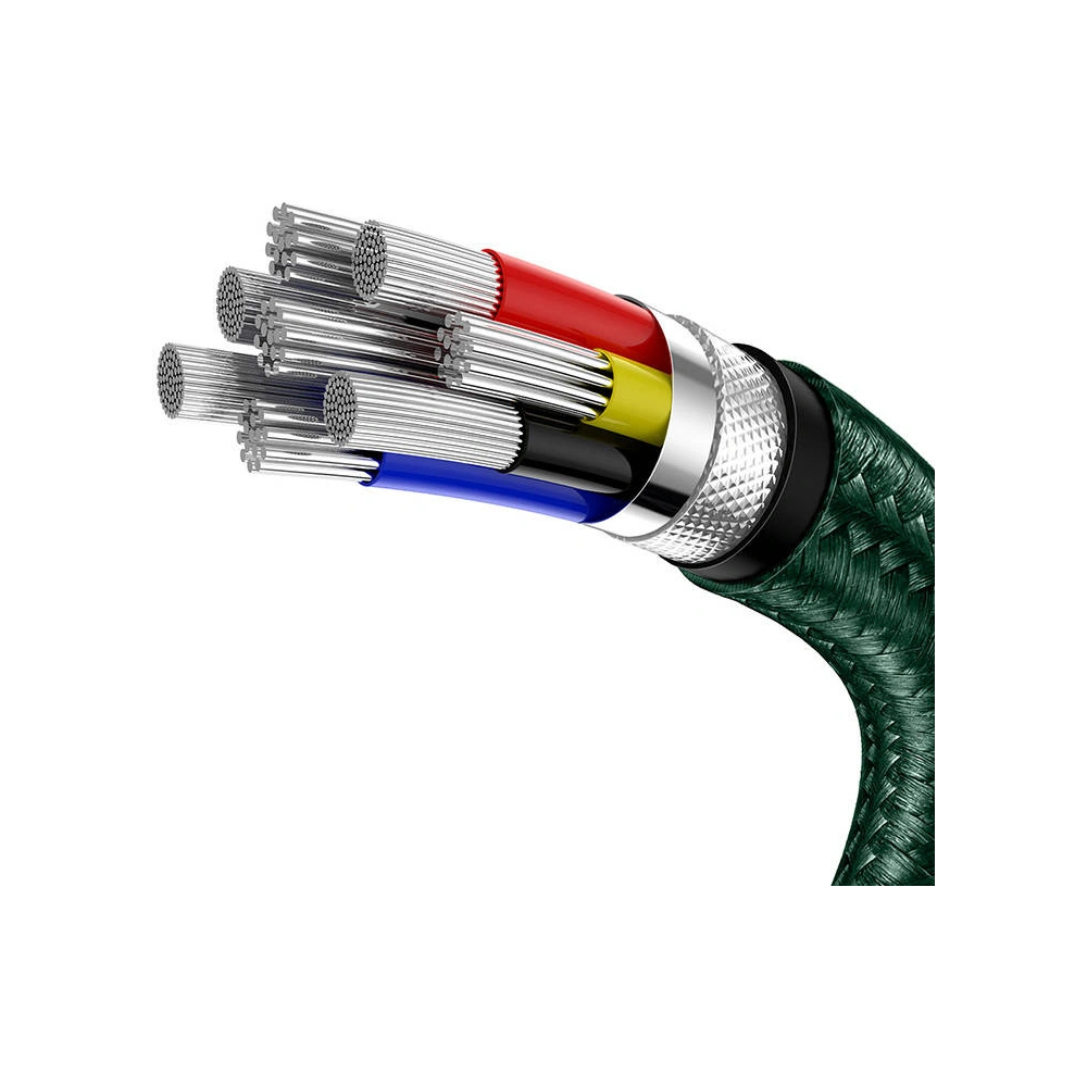 Kabel USB-C do USB-C Baseus Cafule, 100W, 1m (zielony)