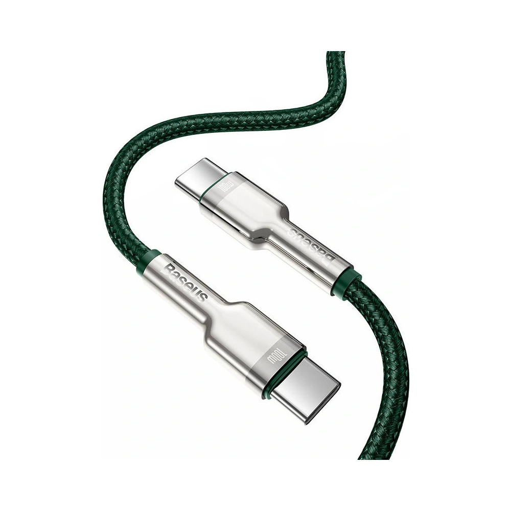 Kabel USB-C do USB-C Baseus Cafule, 100W, 1m (zielony)