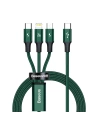 USB-C 3-in-1 Kabel Baseus Rapid Series, micro USB / Lightning / USB-C, 20W, 1.5m (grün)
