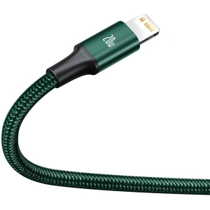 Kabel USB-C 3w1 Baseus Rapid Series, micro USB / Lightning / USB-C, 20W, 1.5m (zielony)
