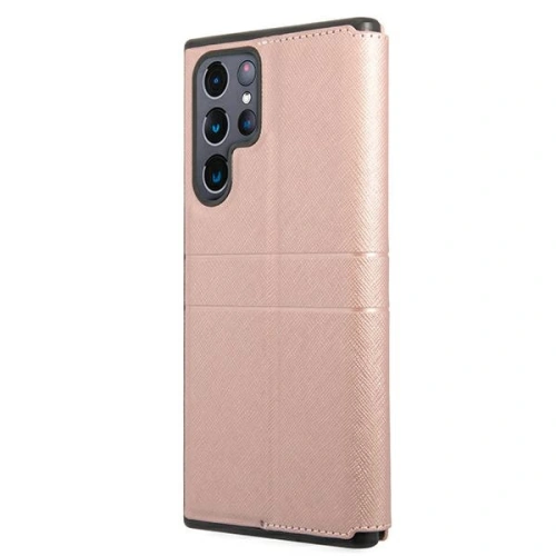 Kup Case Guess GUBKS22LPSASBPI Samsung Galaxy S22 Ultra rosa/pink Buch Saffiano Streifen - GUE1604PNK - {ean13} - Sklep Home Screen