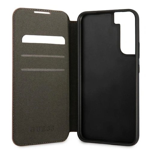 Kup Case Guess GUBKS22MPSASBPI Samsung Galaxy S22+ Plus rosa/pink Buch Saffiano Streifen - GUE1605PNK - {ean13} - Sklep Home Screen