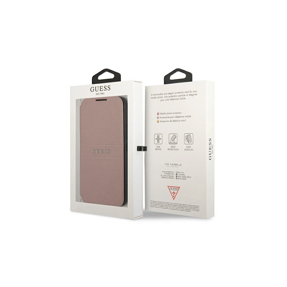 homescreen.pl - Etui Guess GUBKS22MPSASBPI Samsung Galaxy S22+ Plus różowy/pink book Saffiano Stripes