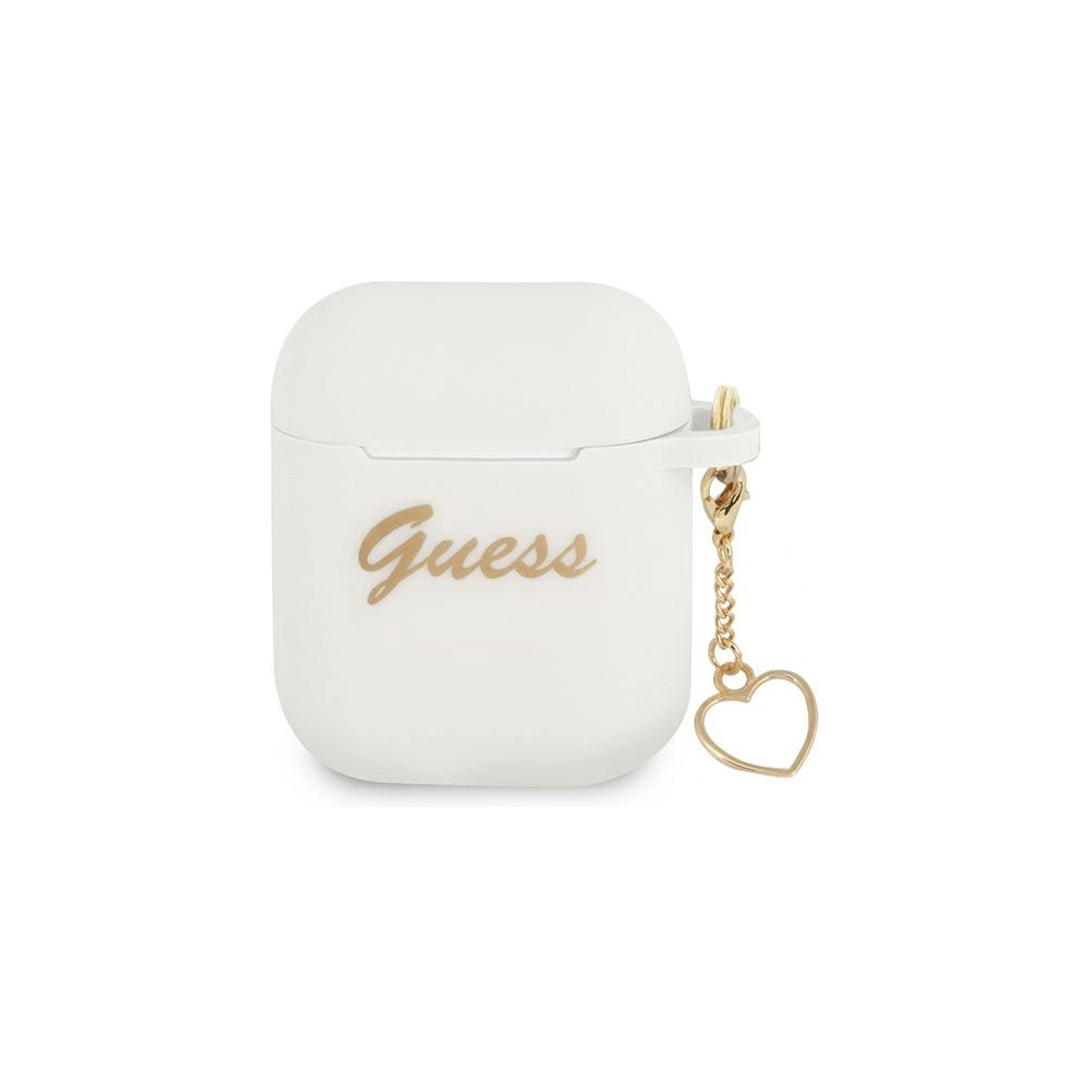 Etui Guess GUA2LSCHSH Apple AirPods biały/white Silicone Charm Heart Collection