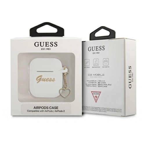 Kup Etui Guess GUA2LSCHSH Apple AirPods alb/white Silicon Charm Heart Collection - GUE1609WHT - {ean13} - Sklep Home Screen