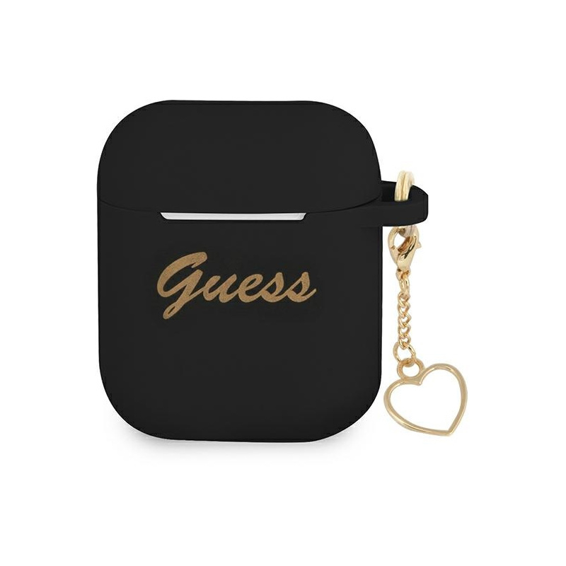 Etui Guess GUA2LSCHSK Apple AirPods czarny/black Silicone Charm Heart Collection