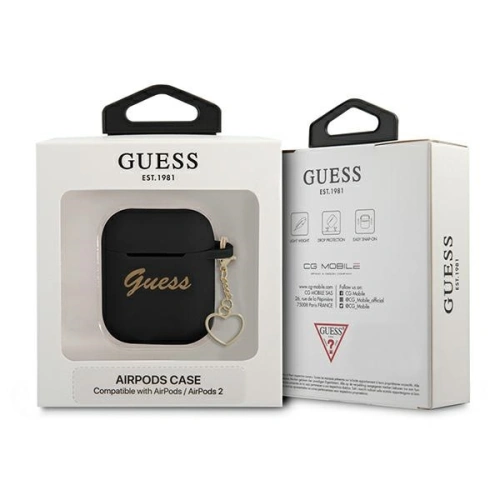 Kup Etui Guess GUA2LSCHSK Apple AirPods negru/black Silicone Charm Heart Collection - GUE1610BLK - {ean13} - Sklep Home Screen