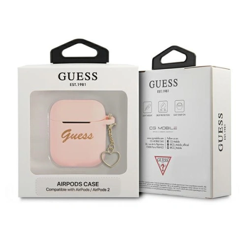Kup Etui Guess GUA2LSCHSP Apple AirPods roz/roz Silicon Charm Heart Collection - GUE1611PNK - {ean13} - Sklep Home Screen