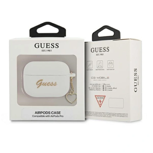 Kup Etui Guess GUAPLSCHSH Apple AirPods Pro biały/white Silicone Charm Heart Collection - GUE1613WHT - {ean13} - Sklep Home Screen