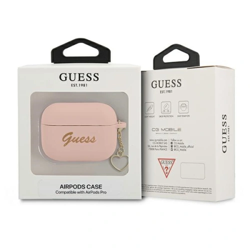 Kup Etui Guess GUAPLSCHSP Apple AirPods Pro różowy/pink Silicone Charm Heart Collection - GUE1615PNK - {ean13} - Sklep Home Screen